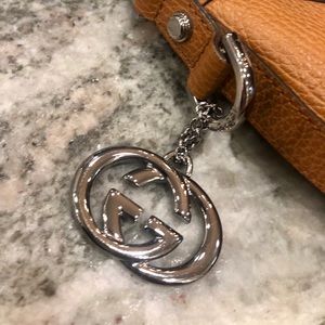 Auth GUCCI shoulder bag Tan LEATHER